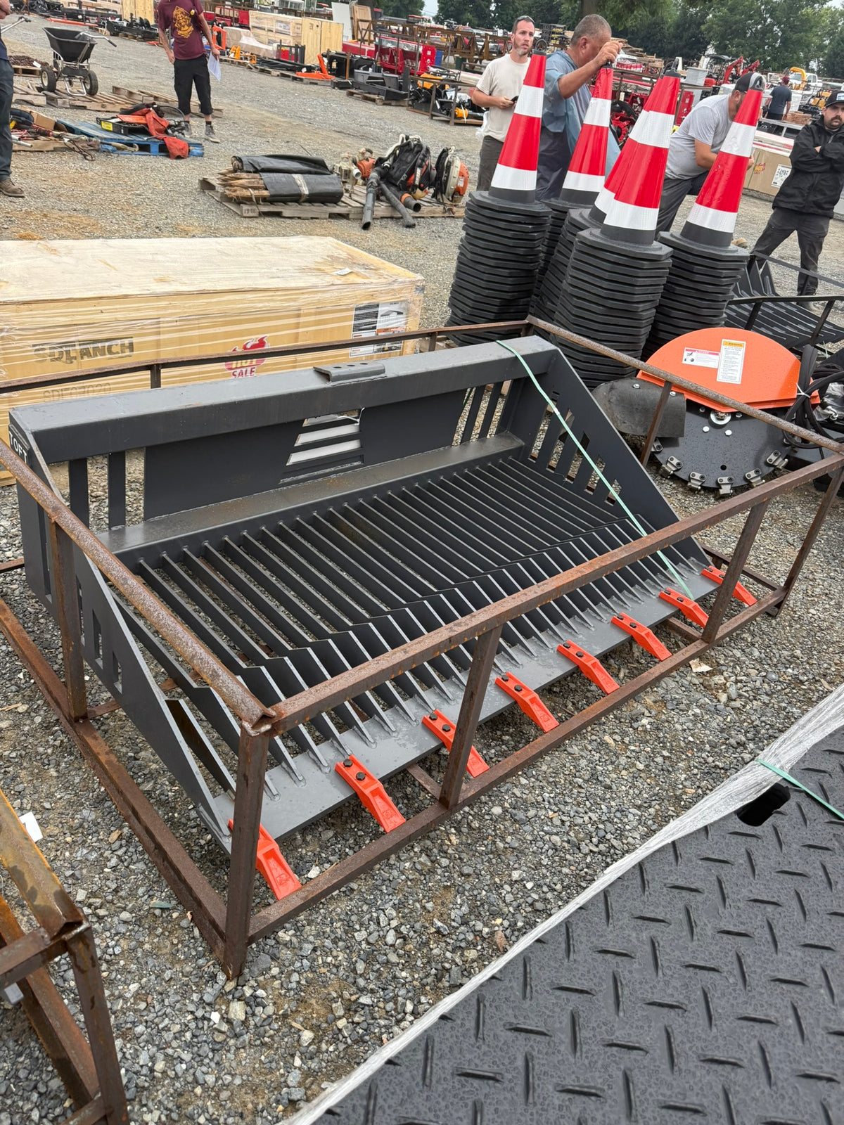 LandTuff™ 74" Heavy-Duty Skid Steer Skeleton Rock Bucket