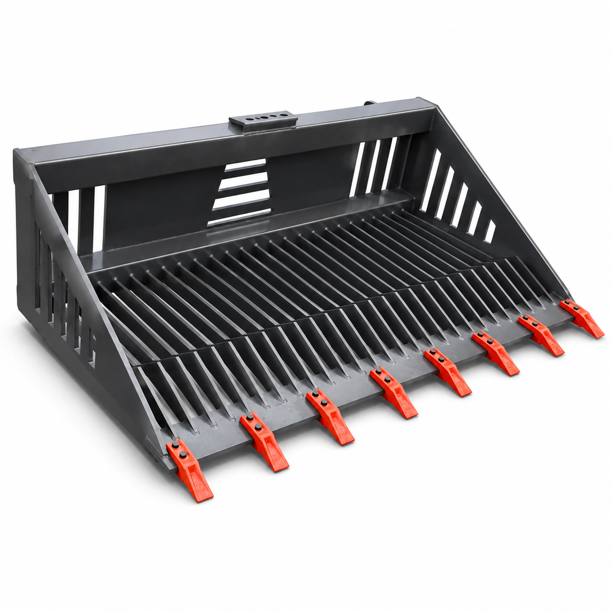 LandTuff™ 74" Heavy-Duty Skid Steer Skeleton Rock Bucket